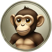 Monkey on a coin sticker