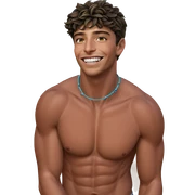 smiling topless guy outdoors sticker