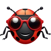 Ladybug wearing sunglasses sticker