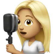 Blonde girl recording a song sticker