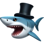 Shark with a top hat sticker