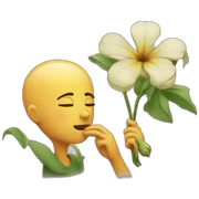 Smelling flowers sticker