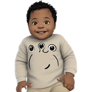 smiling boy with black hair sticker