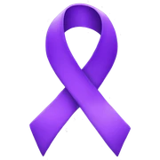 Purple ribbon  sticker