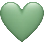 Sage green heart sticker