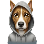 Dog wearing a hoodie sticker