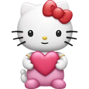 Hello kitty with heart sticker
