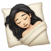 pale girl with long black hair sleeping  sticker