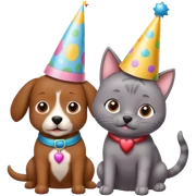 Happy birthday cat and dog sticker