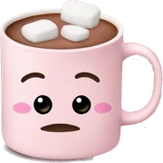 Light Pink mug of hot chocolate with marshmallows  sticker