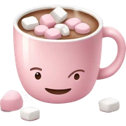 Light Pink mug of hot chocolate with marshmallows  sticker