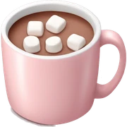 Light Pink mug of hot chocolate with marshmallows  sticker