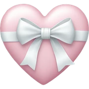 Pastel pink heart with white bow sticker