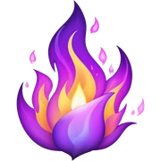 Purple flames sticker