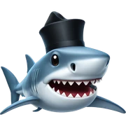 Shark with a top hat sticker