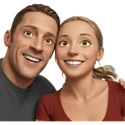 smiling girl with boys indoors sticker