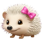 hedgehog with a pink bow sticker