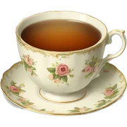 Tea in vintage teacup sticker