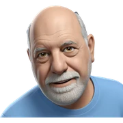 blue shirt old man portrait sticker