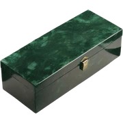 Dark green serpentine stone jewelry rectangular box sticker