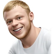 smiling boy in white shirt sticker