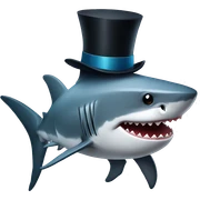 Shark with a top hat sticker