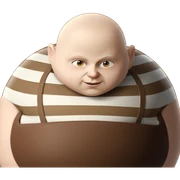 bald boy with stripes meme sticker