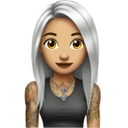 tattooed woman very attractive long hair sticker