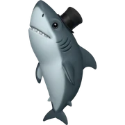 Shark with a top hat sticker