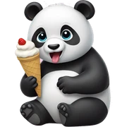 Panda eating ice cream sticker