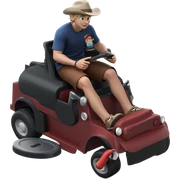 boy in hat by vehicle sticker