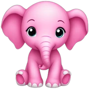 Pink baby elephant sticker