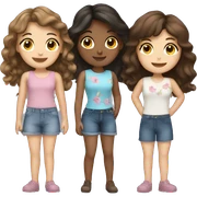 three brunette best friend girls sticker