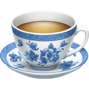 blue and white teacup sticker