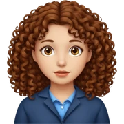 Girl with brown curly hair  sticker