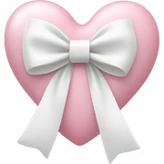 Pastel pink heart with white bow sticker