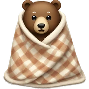 bear cozy in blanket sticker