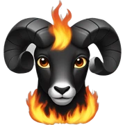 black Ram with fire horns  sticker