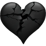 Black broken heart  sticker