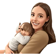smiling girl with brown hair sticker