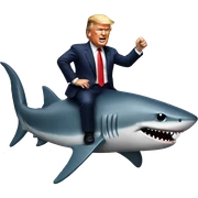 Trump riding a shark sticker