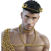 gold chain necklace portrait sticker