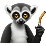 A lemur smoking a cig sticker