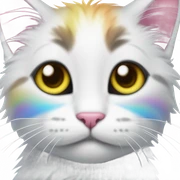 Rainbow and kitty  sticker
