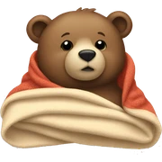bear cozy in blanket sticker