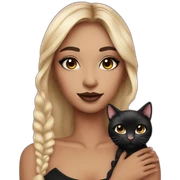 pretty girl makeup with black cat sticker