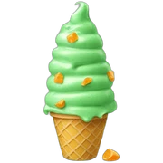 Ice cream green with Orange chips sticker