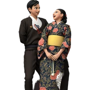 japanese boy in traditional kimono sticker