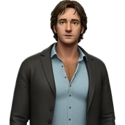casual male portrait on black sticker