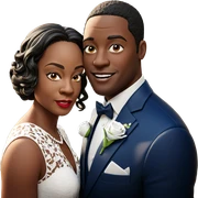 happy wedding couple portrait sticker